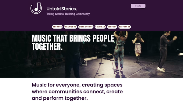 Screenshot of the Untold Stories website