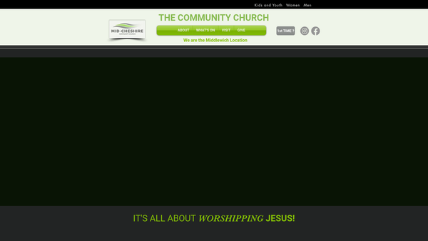 Screenshot of the Middlewich Community Church website