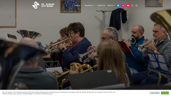 Screenshot of the St Albans City Band website