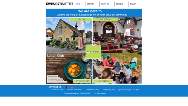 Screenshot of the Ewhurst Baptist Church website