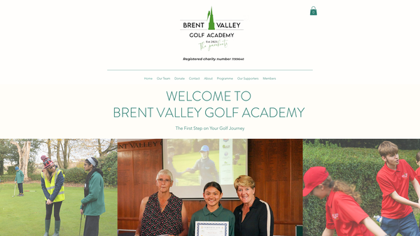 Screenshot of the Brent Valley Golf Academy website
