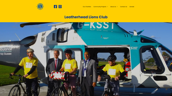 Screenshot of the Leatherhead And District Lions Club (CIO) website