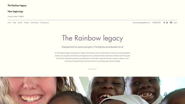 Screenshot of the The Rainbow Legacy CIO website