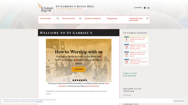 Screenshot of the The St Gabriel’s Kings Hill Charity website