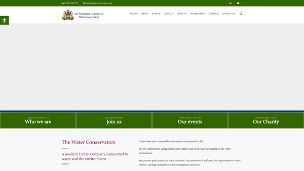 Screenshot of the The Water Conservation Trust CIO website