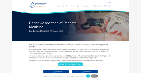 Screenshot of the British Association Of Perinatal Medicine website