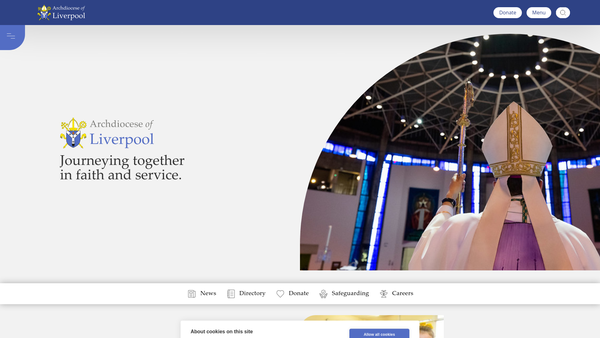Screenshot of the Archdiocese Of Liverpool website