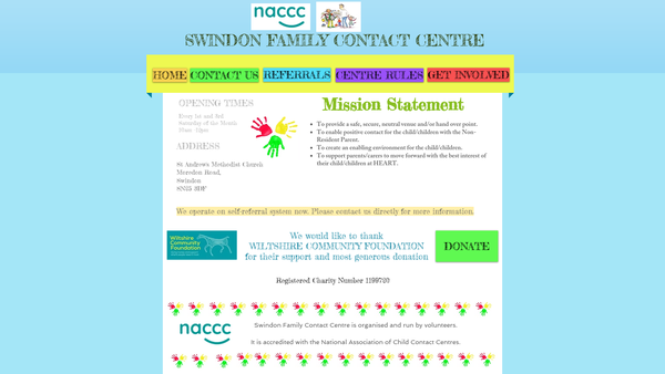 Screenshot of the The Swindon Family Contact Centre website