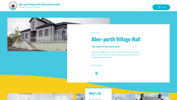 Screenshot of the Aberporth Village Hall And Recreation Ground website
