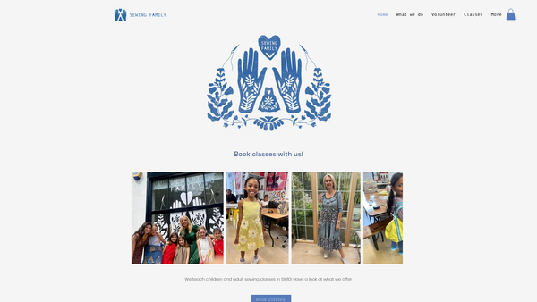 Screenshot of the Sewing Family website