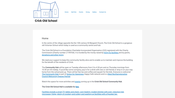 Screenshot of the The Crick Old School website