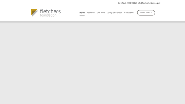 Screenshot of the Fletchers Foundation website