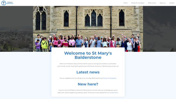Screenshot of the The Parochial Church Council Of The Ecclesiastical Parish Of St Mary Balderstone website
