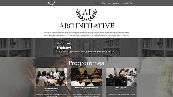 Screenshot of the Arc Initiative website