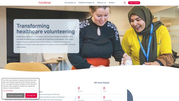 Screenshot of the Helpforce Community website