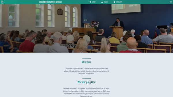 Screenshot of the Crockenhill Baptist Church website