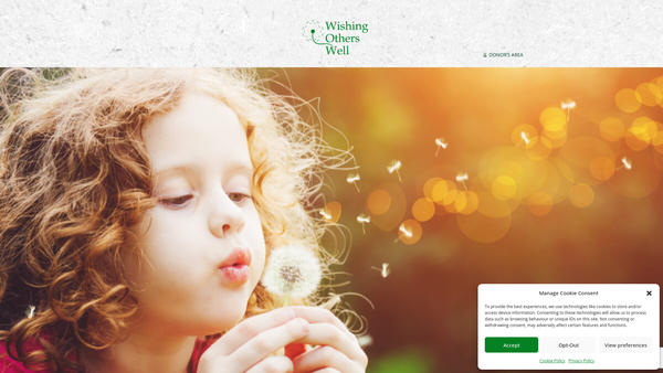 Screenshot of the Wishing Others Well website