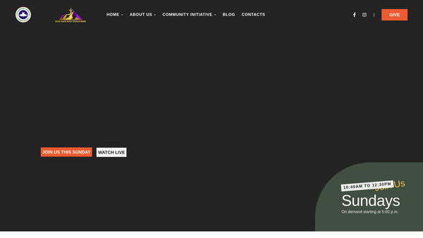 Screenshot of the Rccg Solid Rock Parish Derby website