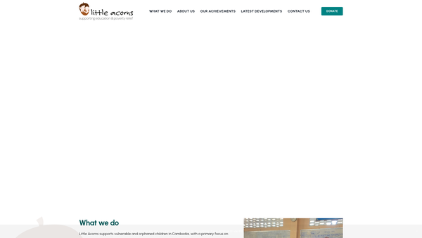 Screenshot of the Little Acorns website