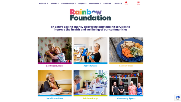 Screenshot of the The Rainbow Foundation, Wrexham website