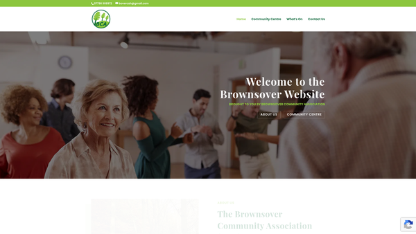 Screenshot of the Brownsover Community Association website