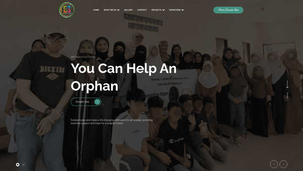 Screenshot of the Humanity 4 Orphans website
