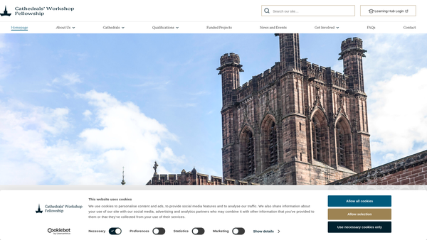 Screenshot of the Cathedrals' Workshop Fellowship website