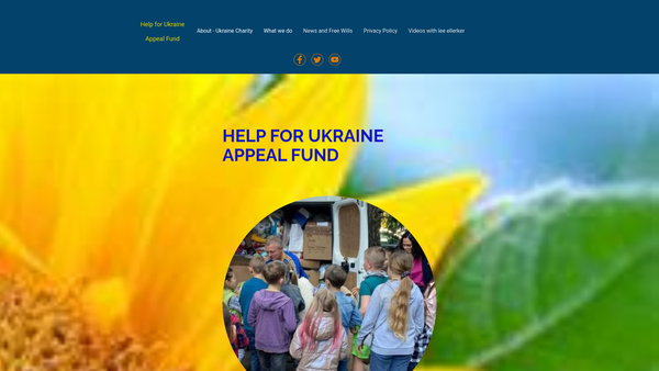 Screenshot of the Help For Ukraine Appeal Fund website