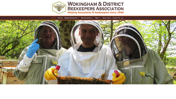 Screenshot of the Wokingham And District Beekeepers' Association website