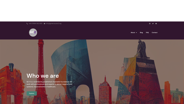 Screenshot of the Great Causes Ii website