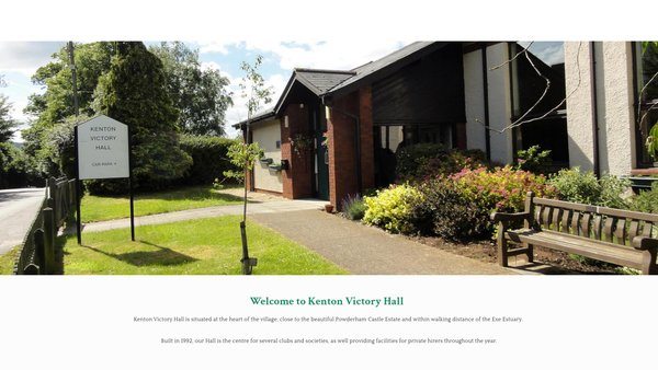 Screenshot of the Kenton Victory Hall website