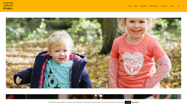 Screenshot of the Kings Heath Action For Refugees website