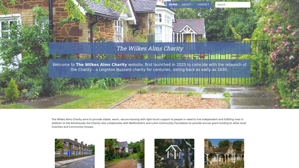 Screenshot of the The Wilkes Alms Charity website