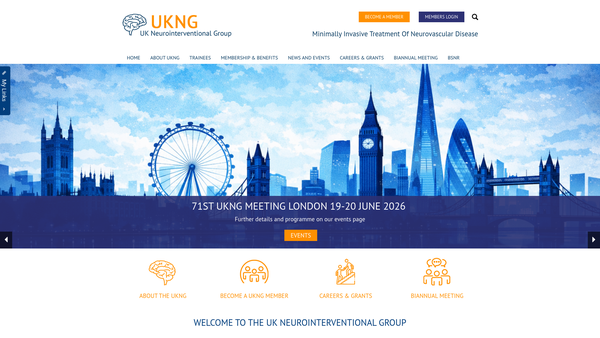 Screenshot of the UK Neurointerventional Group website