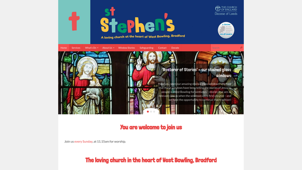 Screenshot of the Parochial Church Council Of The Ecclesiastical Parish Of Bowling St Stephen website