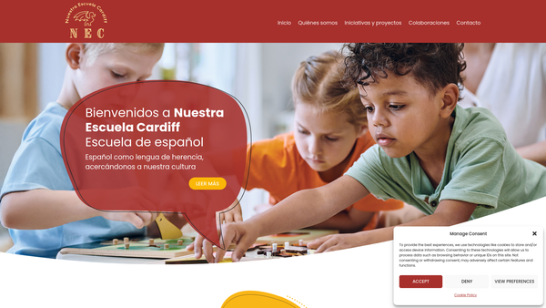 Screenshot of the Nuestra Escuela Cardiff website