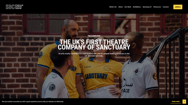 Screenshot of the Stand And Be Counted Theatre Ltd website