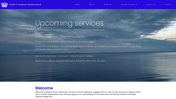 Screenshot of the Kings Church Quantocks Trust website