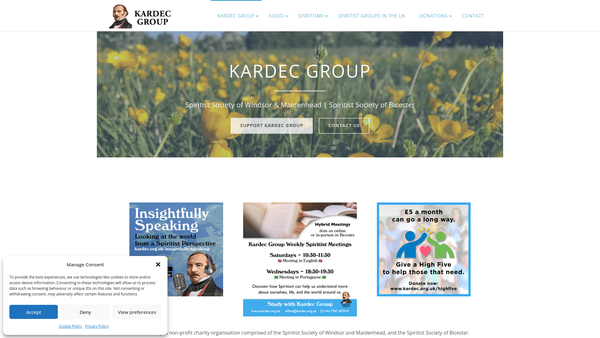 Screenshot of the Kardec Group website