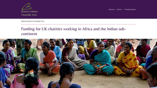 Screenshot of the The Beatrice Gilmore Charitable Trust website