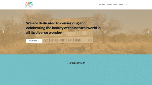 Screenshot of the The Alf Rewin Conservation Fund website