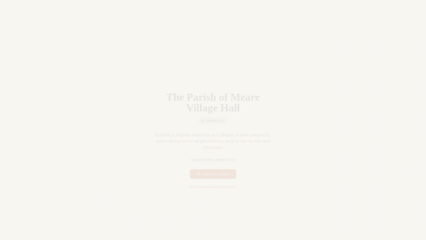 Screenshot of the Meare And Westhay Village Hall website