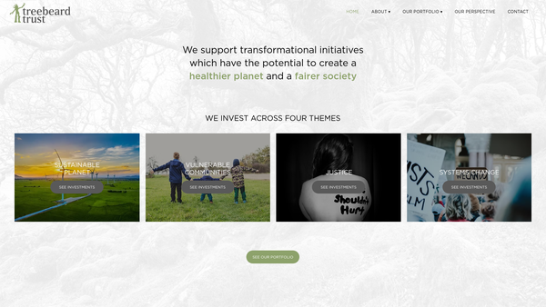 Screenshot of the Treebeard Trust website