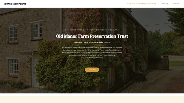 Screenshot of the Old Manor Farm Preservation Trust website
