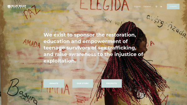 Screenshot of the Blue Bear Freedom (UK) website