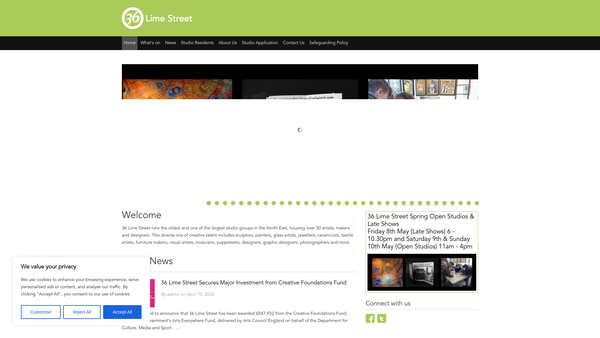 Screenshot of the Thirty-Six Lime Street Limited website