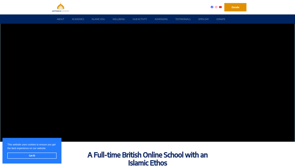 Screenshot of the Jaffaria Academy UK website