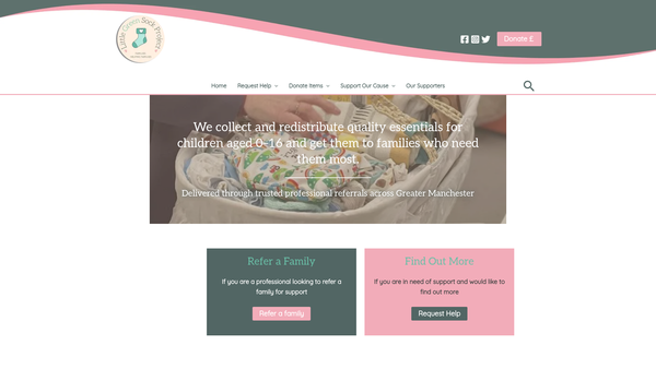 Screenshot of the Little Green Sock Project website