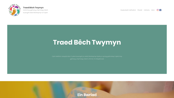 Screenshot of the Cylch Meithrin Traed Bech Twymyn website