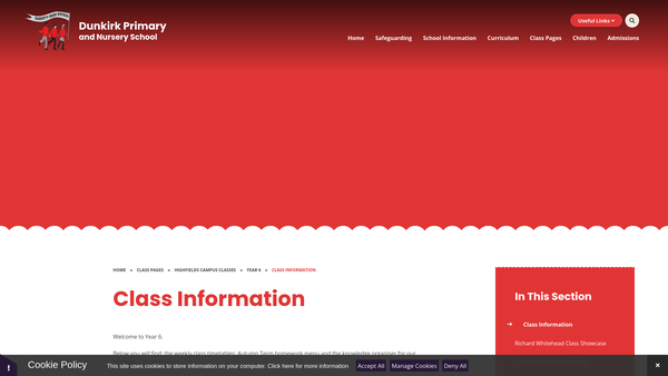 Screenshot of the Dunkirk Fun Club website